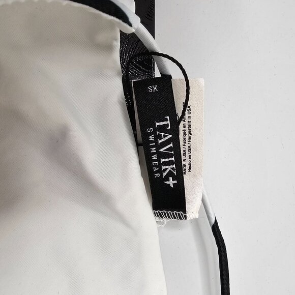 Tavik Size XS Black And White Stripe Cabana Ryan Sport Bikini Top Swim High Neck - Picture 6 of 6